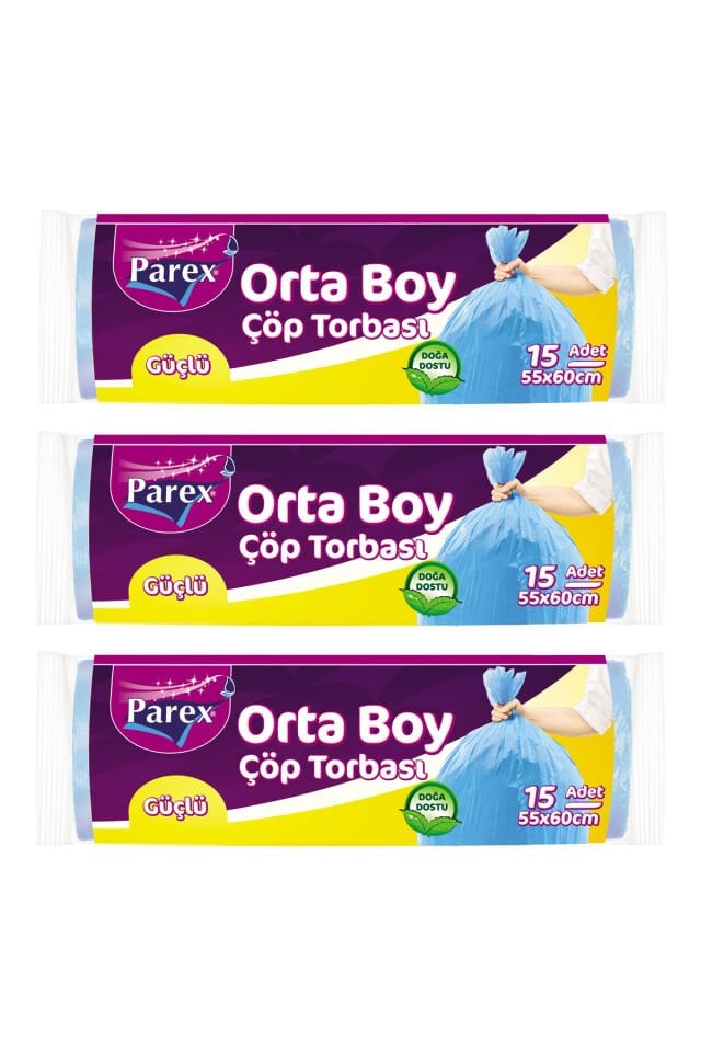 Güçlü Çöp Torbası Orta Boy 3 Adet