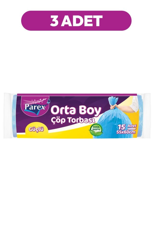 Güçlü Çöp Torbası Orta Boy 3 Adet