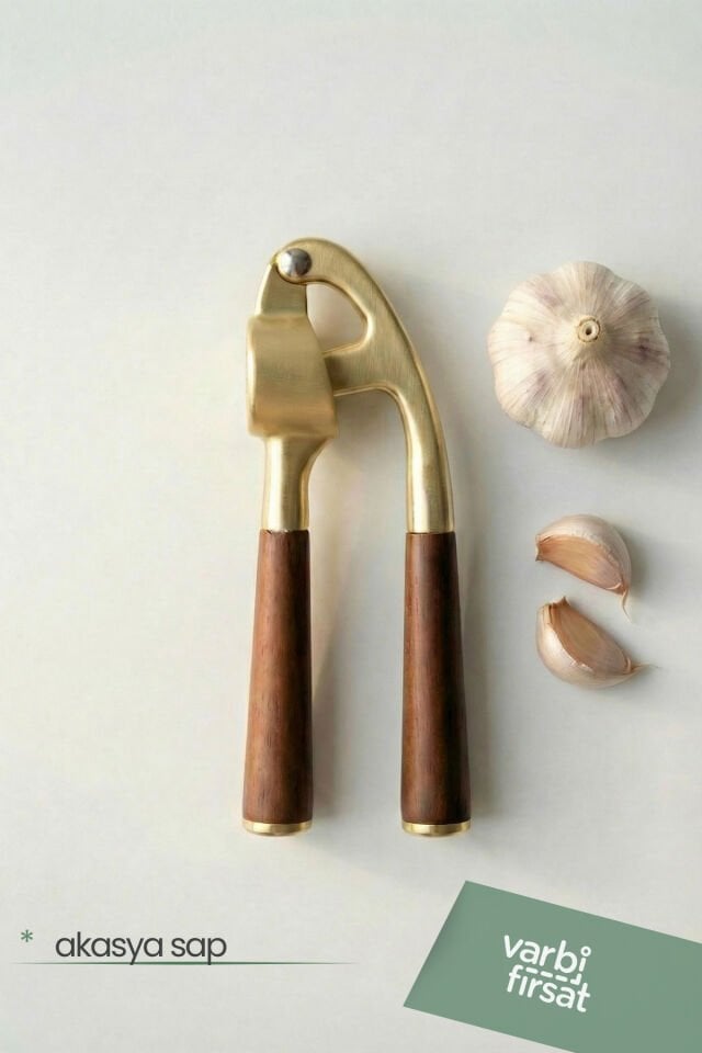 Akasya Saplı Gold Sarımsak Ezici