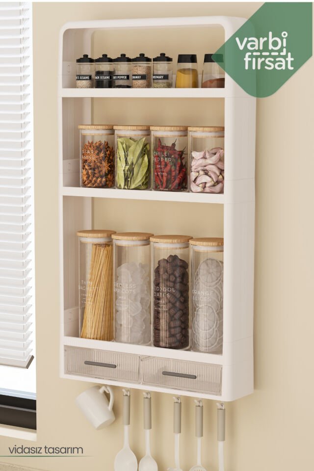 Modern Yapışkanlı Duvar Rafı – Mutfak - Banyo Organizeri
