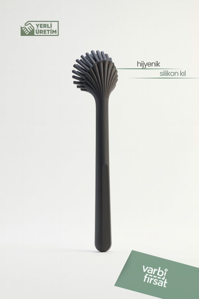 Silikon Uçlu - Süper Dayanıklı Bulaşık - Lavabo Fırçası - Siyah