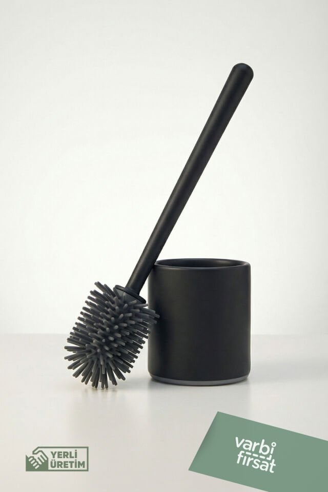 Silikon Uçlu Tuvalet Fırçası Seti - Tuvalet WC ve Klozet Temizleme Fırçası